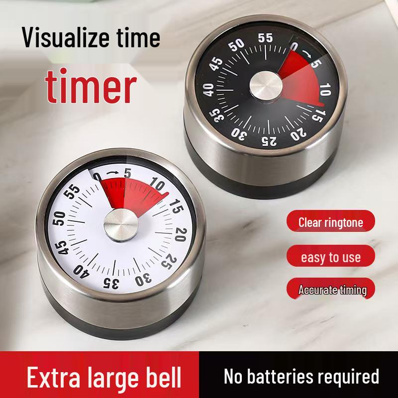Stainless Steel Magnetic Kitchen Timer for Cooking and Study