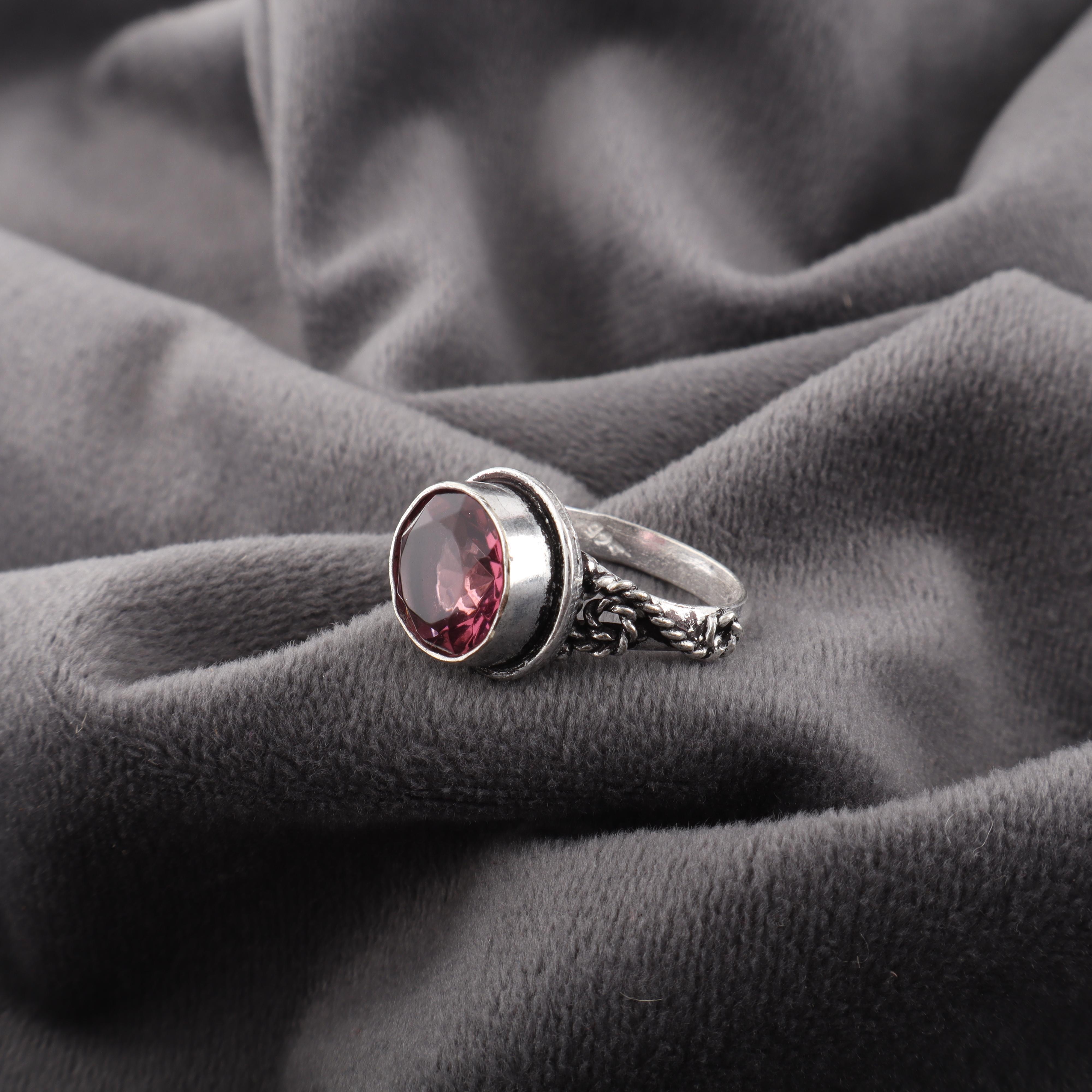 

Родолит, Ювелирные изделия из серебра ручной работы, Кольцо из серебра 925 пробы, Великолепное серебряное кольцо для свадебного подарка 12 розовый