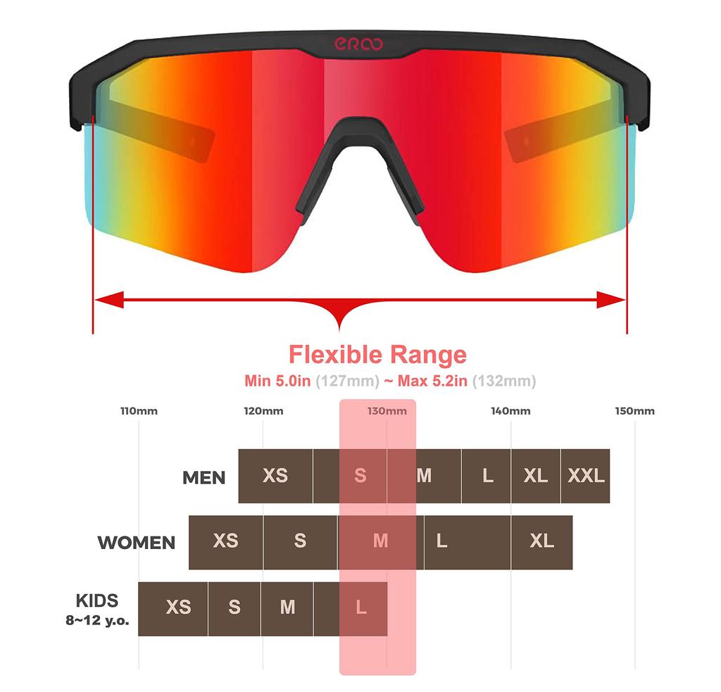 Polarized Small Sports Sunglasses for Young People and Beach and Fishing [ER00] Women, Cycling, Running, MTB, Baseball, Skiing, Volleyball,