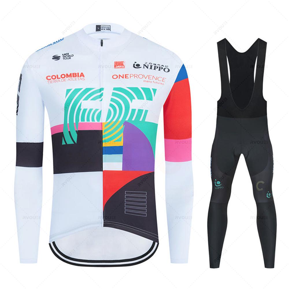 Cycling Jersey Set for Men, Bib Pants, Long Sleeve, Bicycle Clothing, MTB Bike Jersey, Uniform, Spring, Autumn, New