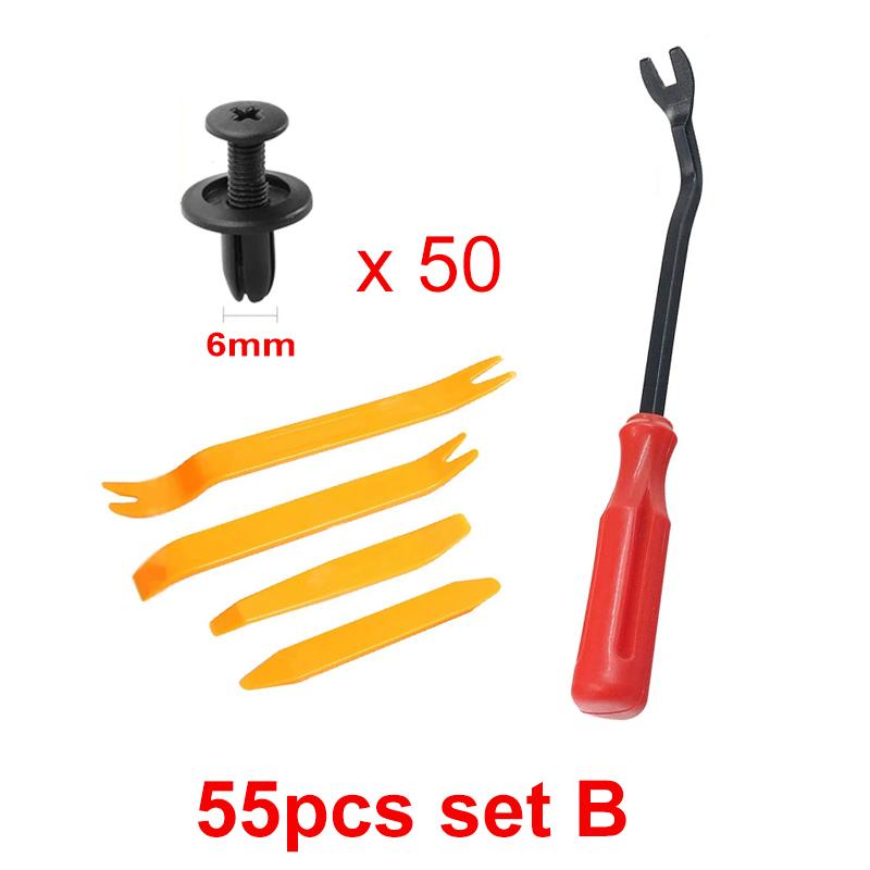 Car Fastener Clips Set Fender Rivet Clips Kit 6mm/8mm Auto Body Bumper Door Trim Panel Push Retainer Plastic Pin Rivet Repair