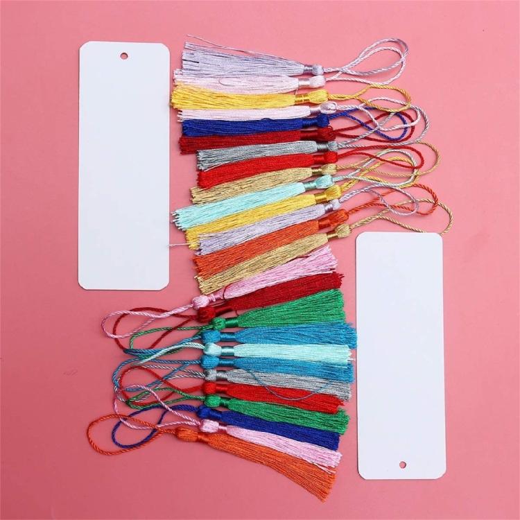 Set Of 10 White Paper Bookmarks with Tassels Handmade Reading Bookmarks Supplies for Kid Adult Art Painting Project