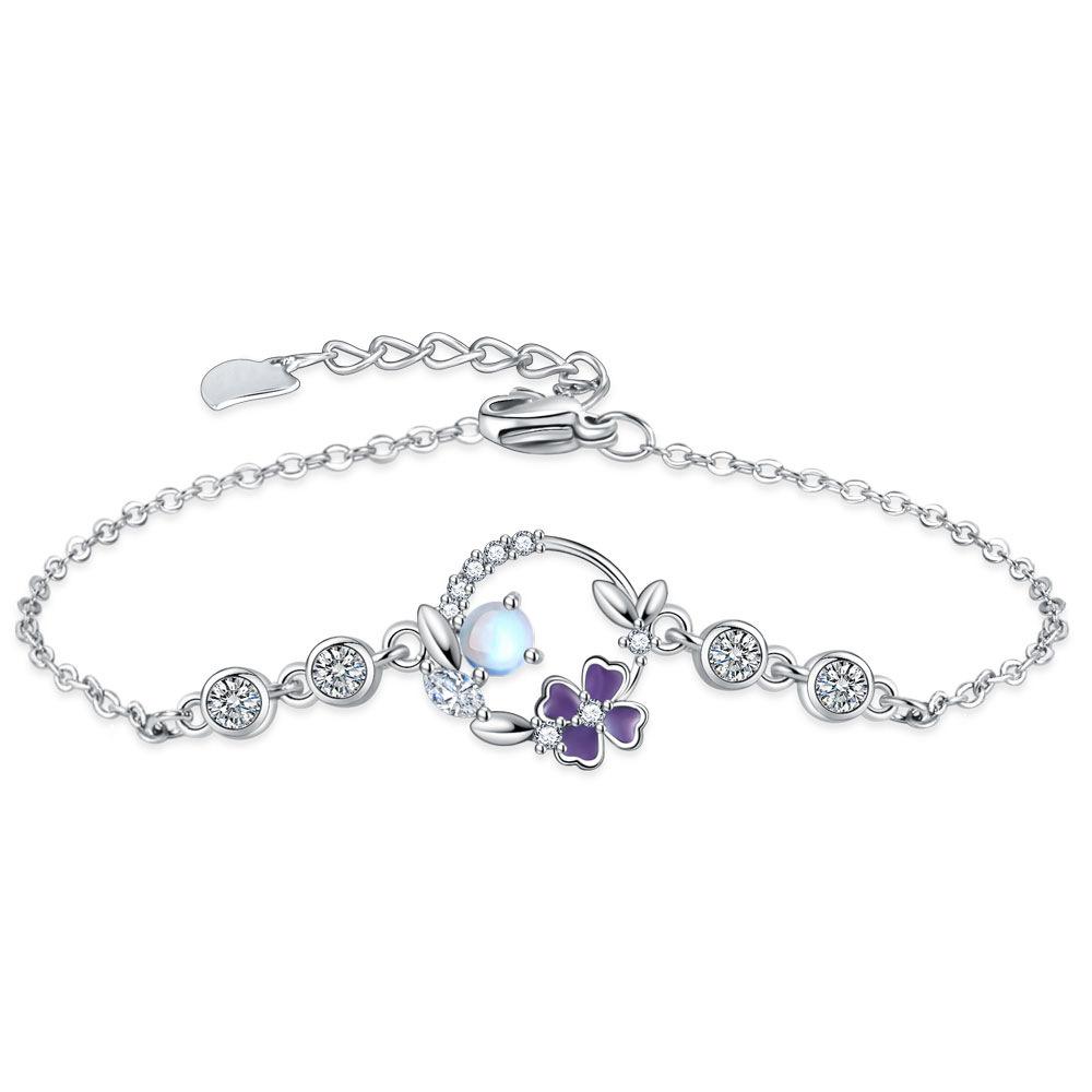 Elated Necklace Stud Earrings Set Women'S Valentine'S Day Gift Wreath Pendant Romantic Bracelet