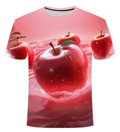 2025 Print Creative Delicious Fruit Apple Series Unisex Crewneck T-shirts XXS
