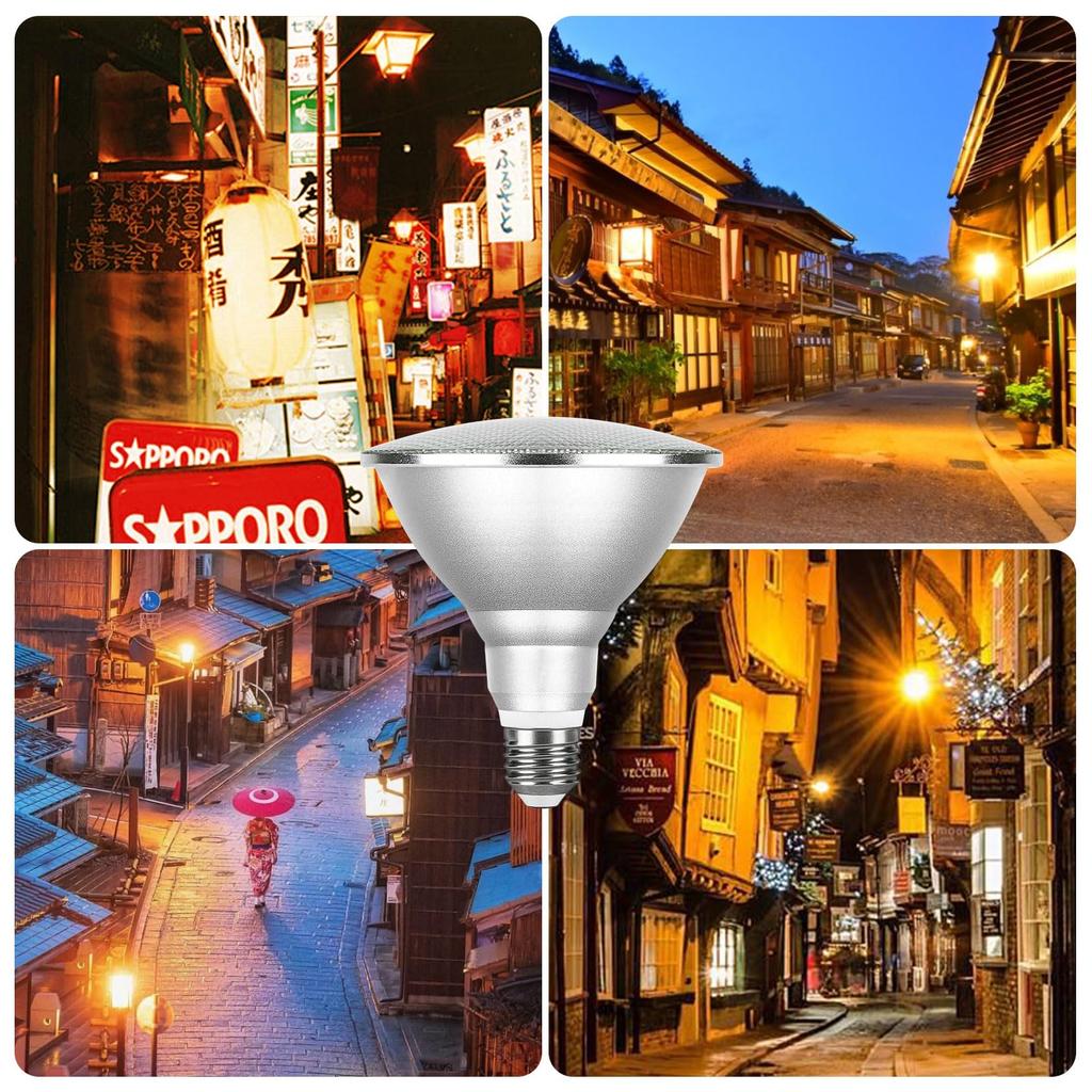 PAR38 LED Bulbs, E26 Base, Warm White, 100W Equivalent, 1860LM Total Luminous Flux, 13W Power Consumption, IP65 Waterproof, IndoorOutdoor Use, Long