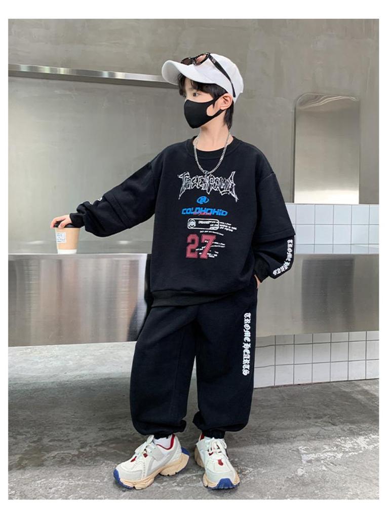Boys' Sporty Autumn Two-Piece Set 2025 - Cool Big Kid Style