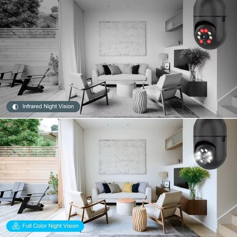 LS VISION 1080P Full-HD E27 Žárovková sledovací kamera Noční vidění 2,4G 5G WiFi Sledovací kamera Zabezpečení IP kamera Sledování člověka Video Sledování