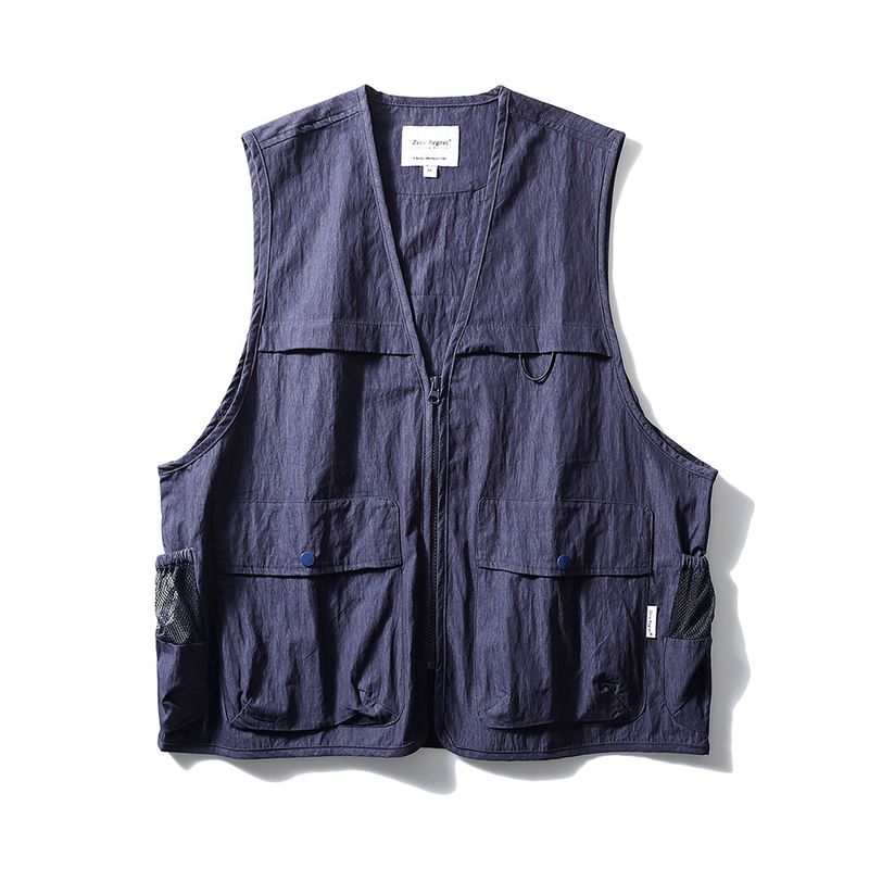 Japanese-Style Retro Mountain Functional Multi-Pocket Fashion Brand Workwear Vest Man 2024 New Arrival Vest Export Men's Vest