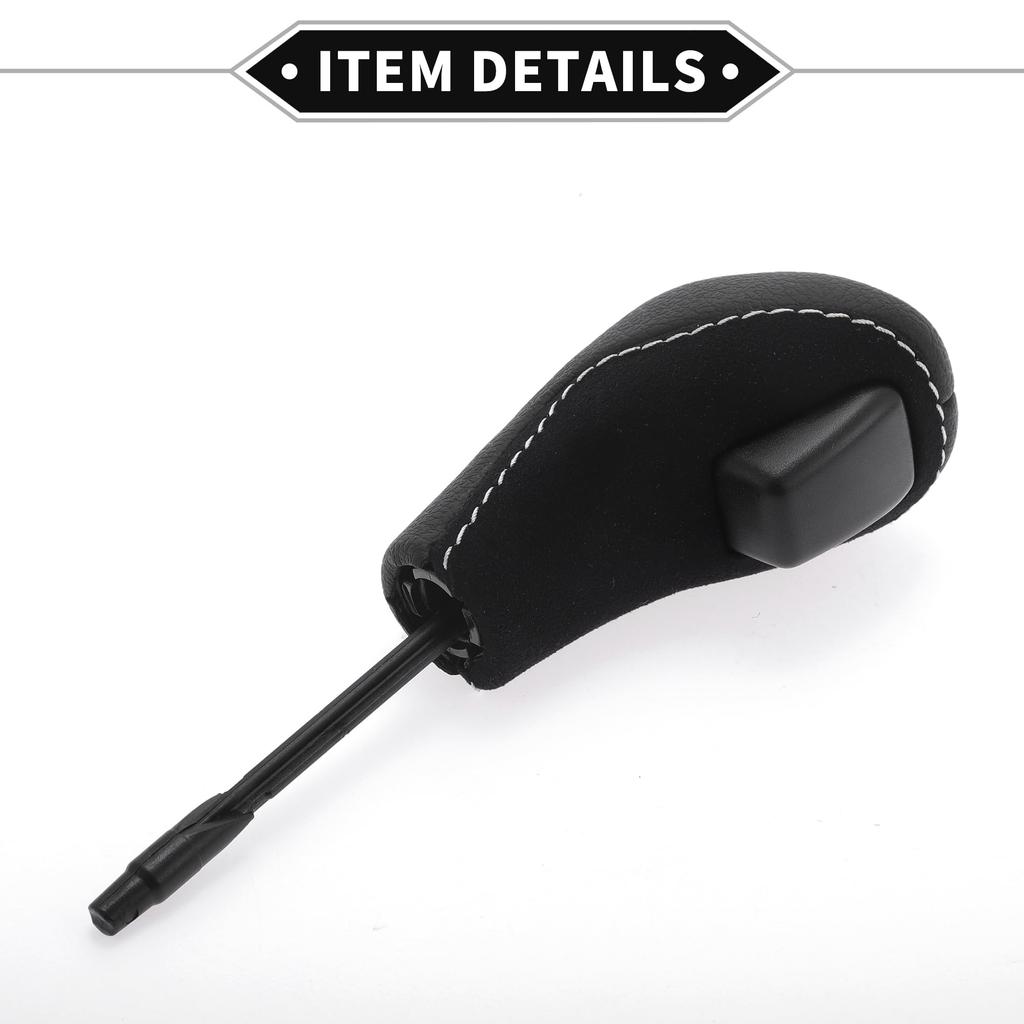 VekAuto Automatic Gear Shift Knob for BMW 3 Series E46 1998-2006, Durable Plastic and Faux Leather, Black and White, Gearbox Stick Shift Lever Knob.