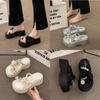Thick Sole Platform Slippers For Women With Non Slip Rubber Outsole For Summer Casual Wear