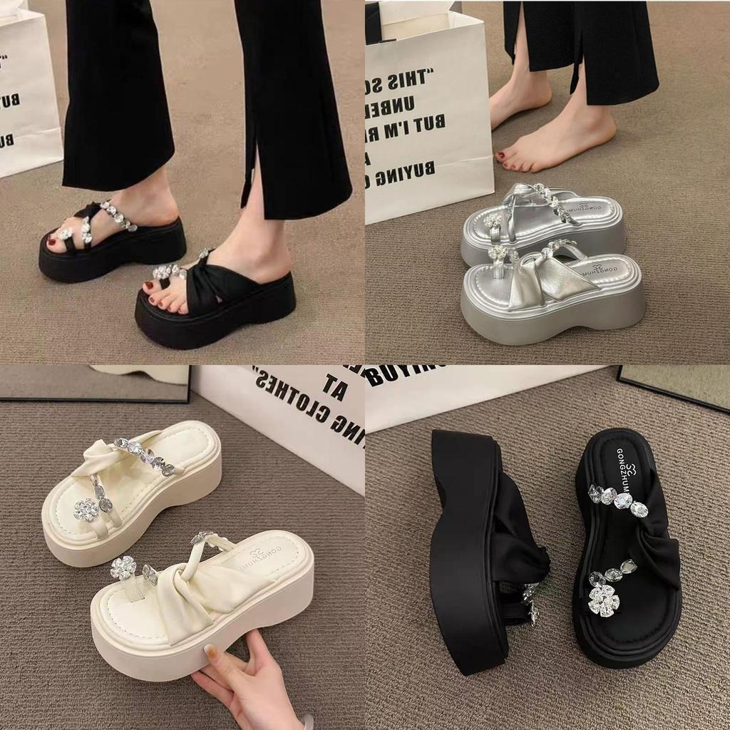 Thick Sole Platform Slippers For Women With Non Slip Rubber Outsole For Summer Casual Wear