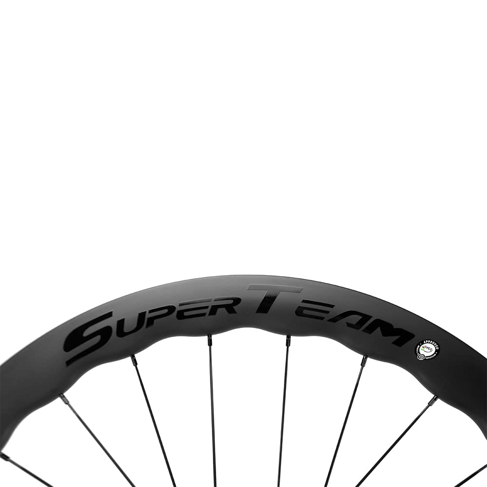 SUPERTEAM Tubeless Disc Brake Road Bike Wheelset with 25mm 700c Carbon Wheels 45/50/65mm (45/25mm)