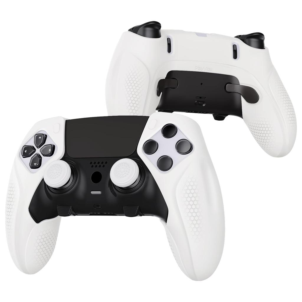 PlayVital Ninja Edition Open Design Silicone Cover Skin for PS5 Edge Ergonomic Protective Soft Rubber Case with Thumb Grip Caps for PS5 Edge Wireless