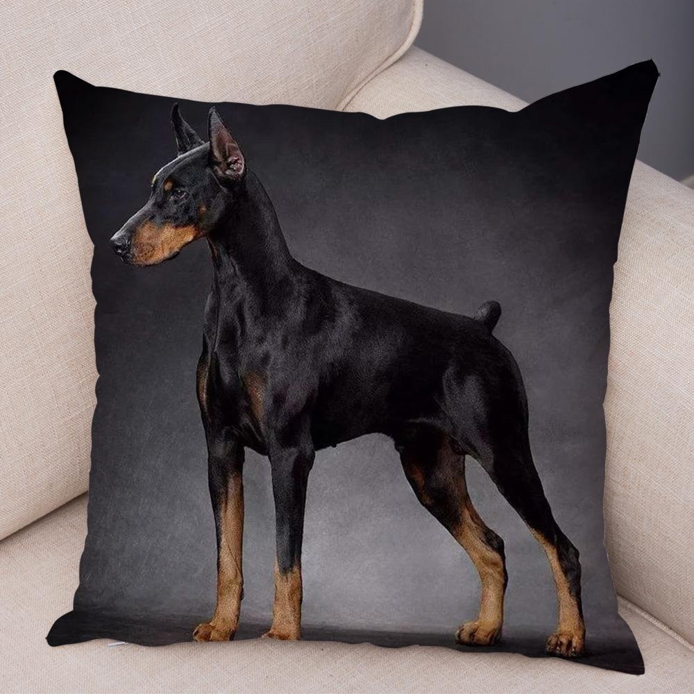 Doberman Pinscher Cushion Cover Both Sided Print Decor Pet Dog Animal Pillow Case for Car Sofa Home Soft Plush Throw Pillowcase