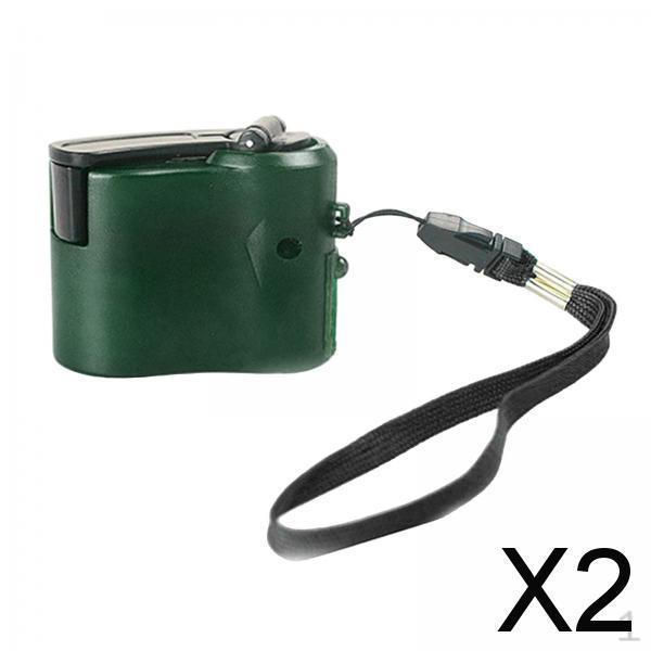 

2xHand Cranking Dynamo Electric Generator Survival Tools for Outdoor MP4 Green , Green, 2 Pcs