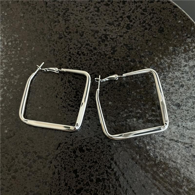 Metallohrringe Damen Box Creolen Geometrische Form Trimmen Gesichtsform Schlanke Ohrringe