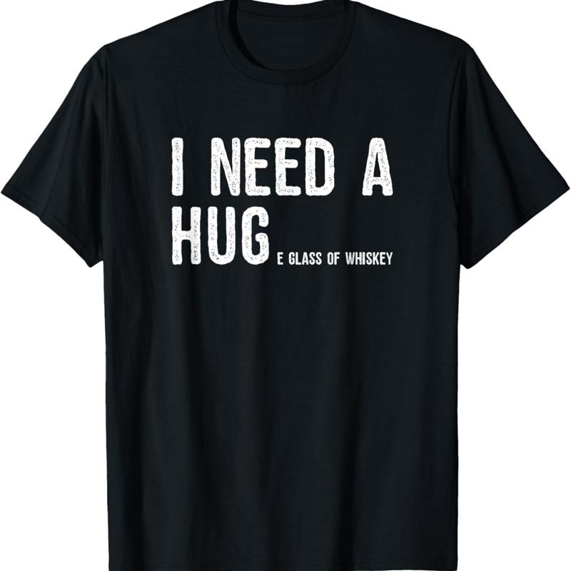 I Need A Huge Glass Of Whiskey T Shirt Funny - Men s Summer Cotton Graphic Tee S разноцветный