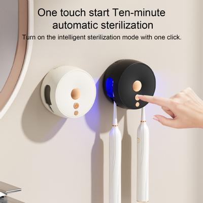 UV Sanitizér na zubné kefky 2 sloty USB nabíjateľný Bez vŕtania Prenosný Dom Cestovanie Kúpeľňa Nástenný Držiak na elektrické zubné kefky Čistič
