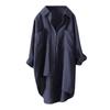 Damen Freizeit Cardigan Hemd aus Baumwolle und Leinen - Einfarbige, Doppeltasche, Langarm, 7 Farben, 8 Größen