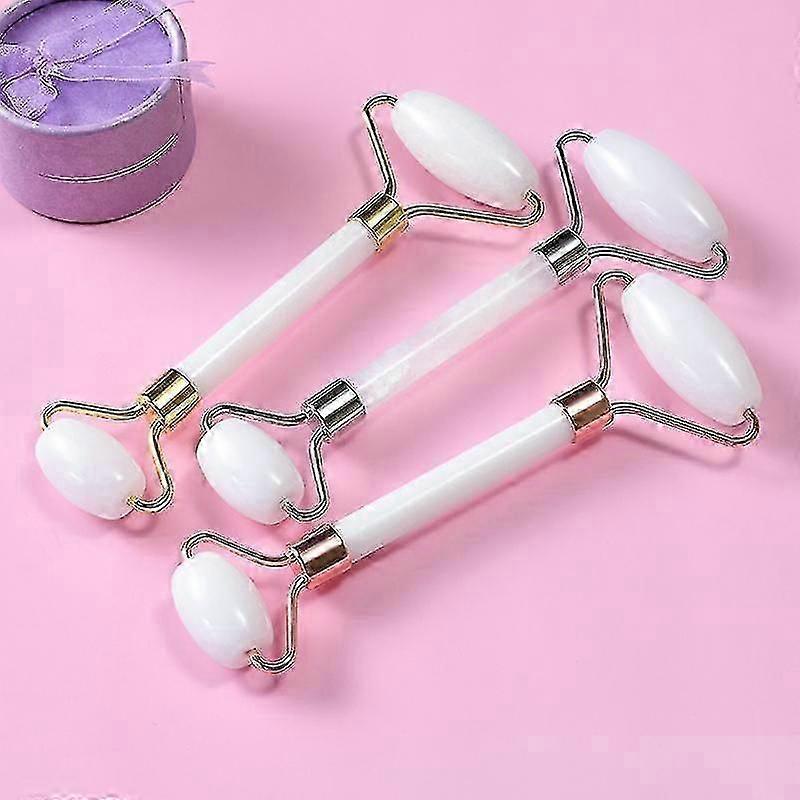 Natural White Jade Crystal Roller Stone Massage Body Eye Anti-wrinkle Ascending Facial Skin Reduce Cellulite Health Care Tool