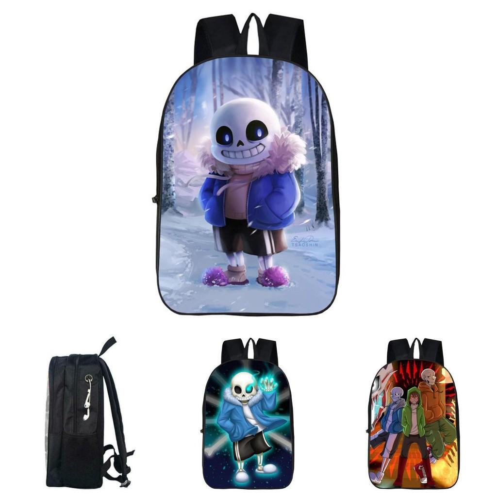 Stylish Black Undertale Sans School Bookbag Featuring Smooth Zipper And Easy-to-clean Material