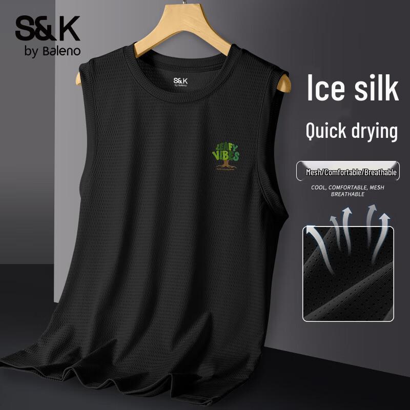 

Baleno S&K Men s Ice Silk Mesh Big Tree Graphic Vest L