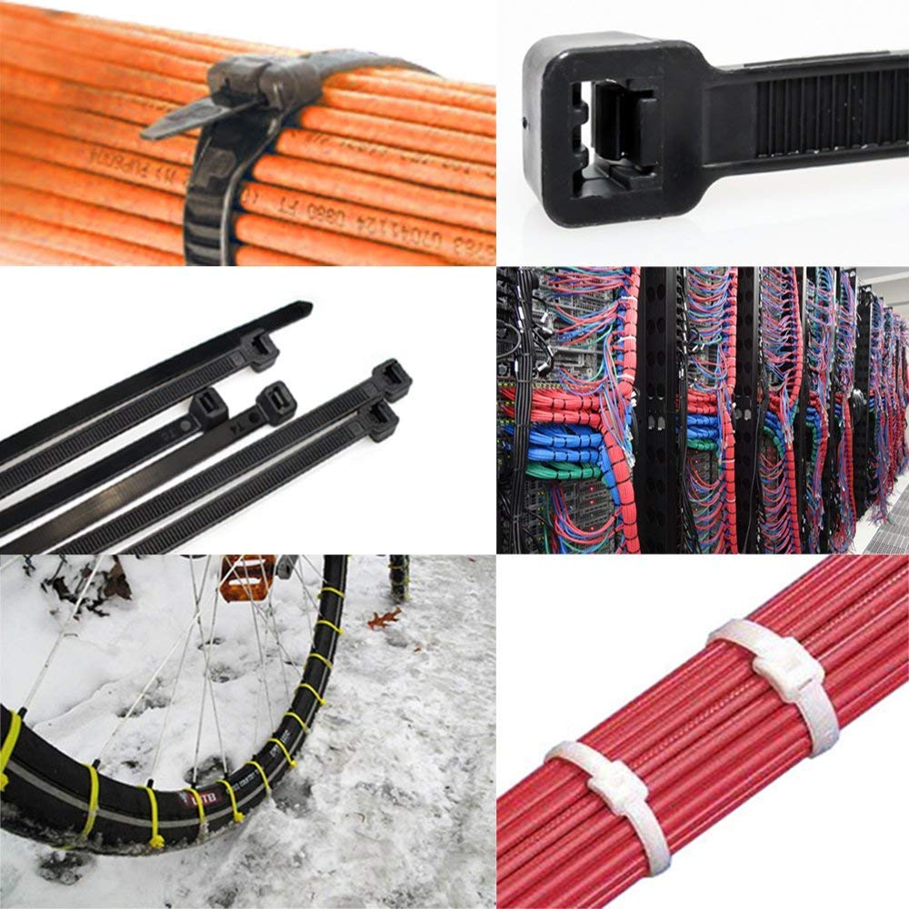 Cable 115 Cable PP Black Ties, Pieces, 12300mm, Strong, Weather-resistant, Ties, Outdoor, Durable, Heat-resistant, Plastic, Thick, Long, Black,