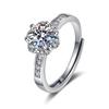 S925 Sterling Silver Plated Wedding Rings Plum Fashion Design Zircon Jewelry Engagement Ring For Women Wedding Rings