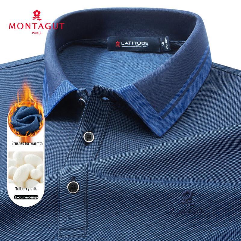 Montagut Men's Silk Blend Long Sleeve Polo Shirt
