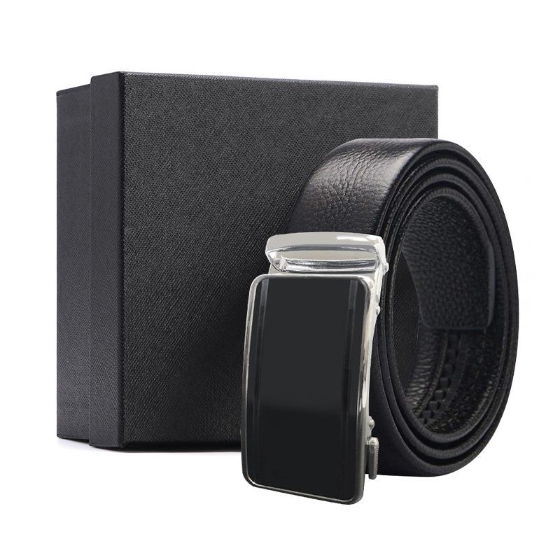 Belt Men's Premium Business Gift Box First Layer Cowhide Belt Alloy Button Head Gift High-end Automatic Buckle Belt