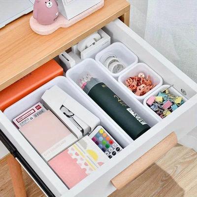 8 Teile/satz Kleinigkeiten Lagerung Kunststoff Boxen Multi-funktionale Unterteilt Lagerung Box Kunststoff Make-Up Organizer Schreibtisch Schublade Lagerung Tablett
