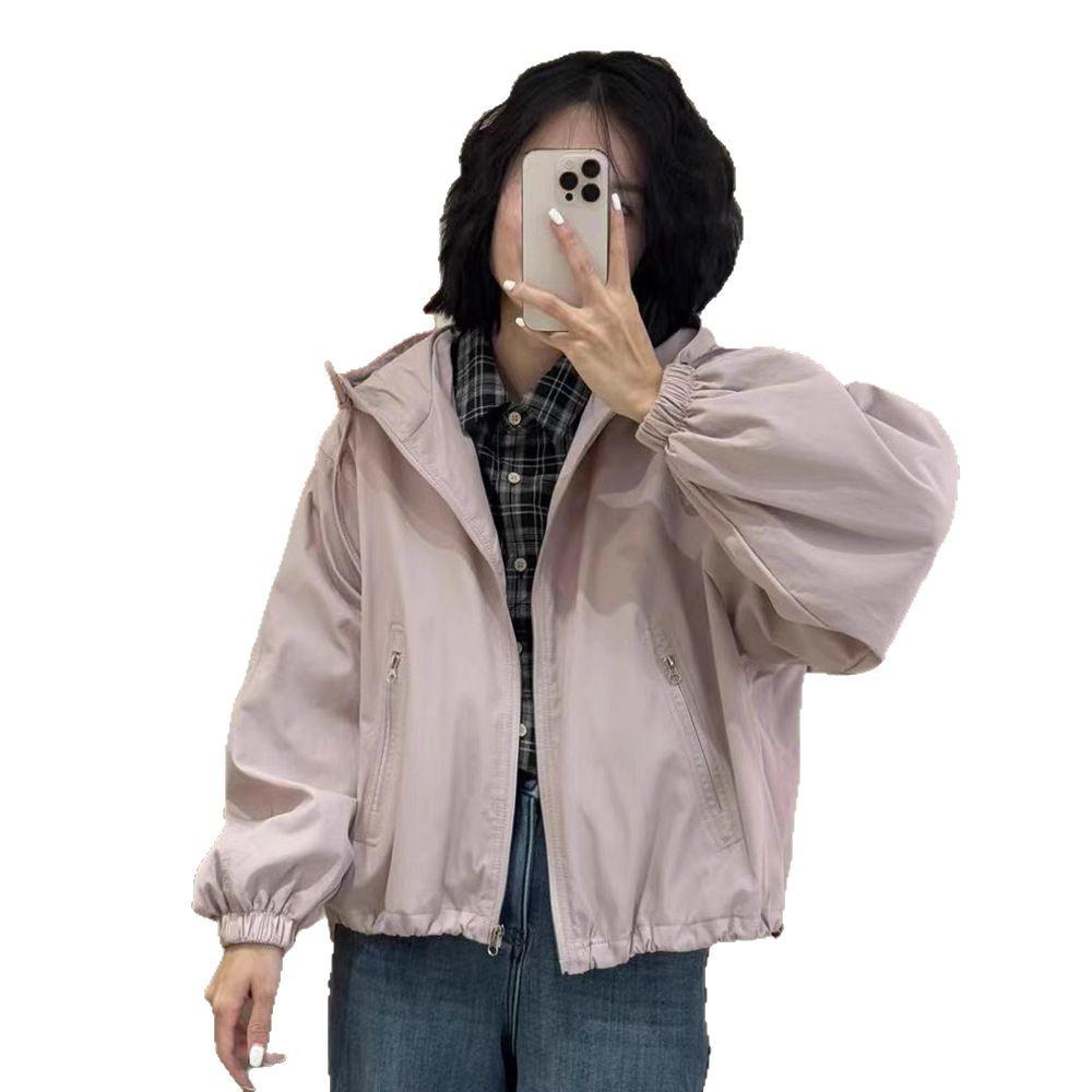 2025 Women's Spring Casual Hooded Windbreaker: Trendy Loose Short Jacket