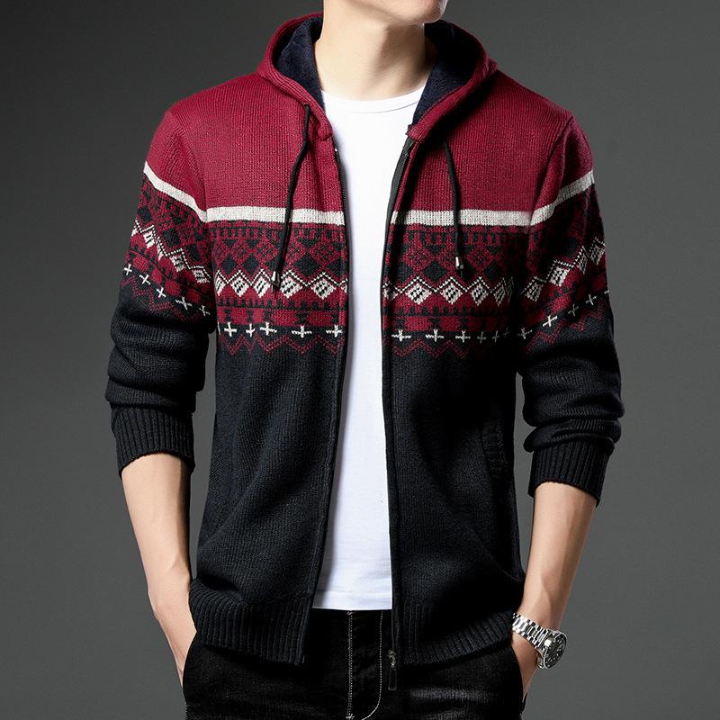 

2025 Осень и Зима Новая Модная и Универсальная Простая Повседневная Кофта для Поездок на Работу M кларет