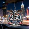 Decorative Acrylic Car Hanging Charm 250th Anniversary Pendant for Vehicle, Home & Office Multifunctional Gift