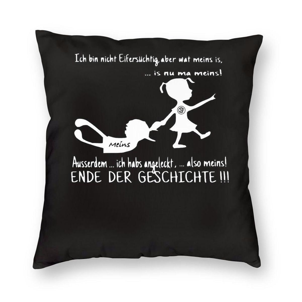 Jealous What Is Mine Is Now Mine Square Pillowcase Polyester Linen Velvet Printed Zip Decorative Room Cushion Cover 30x30cm