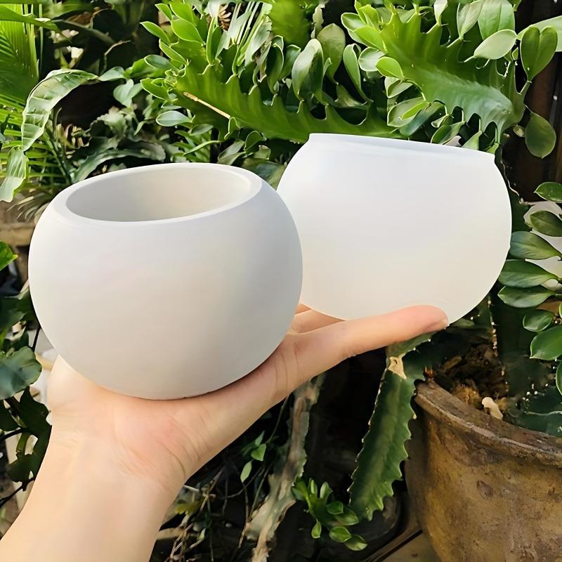 Round Flower Pot Silicone Mould 3 Sizes DIY Succulent Vase Round Candle Cup Mould Craft Making Supplies Stucco Concrete Resin Storage