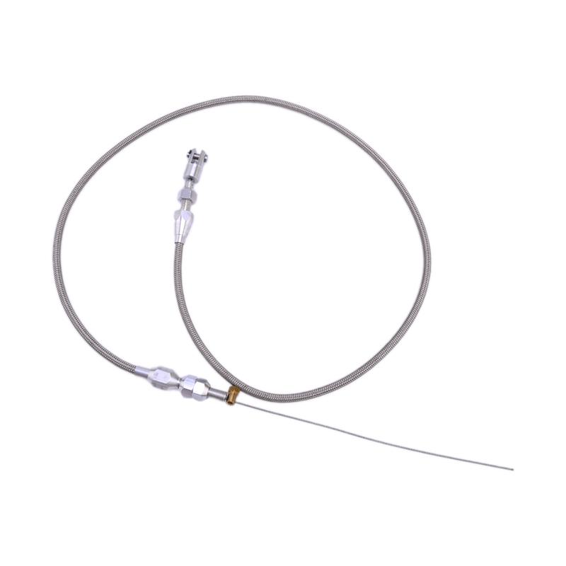 Universal 36" Adjustable Car Throttle Accelerator Cable Silver Stainless Steel Braided Style