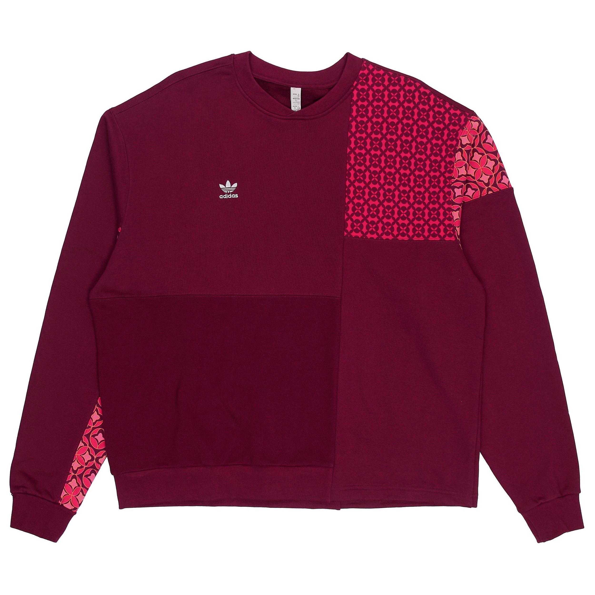 adidas originals CNY Limited Pattern Printing Sports Round Neck Pullover Brown Red Unisex HC0564 XXS