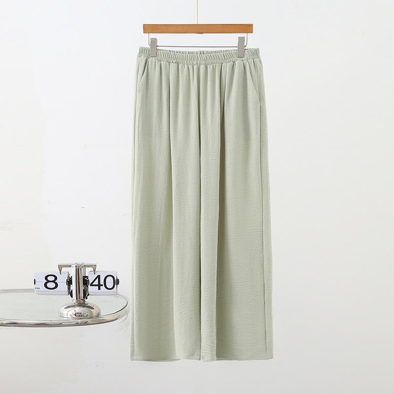 

Жіночі літні драпіровані прохолодні штани з крижаного шовку, ледачі та розслаблені, повсякденні штани широкого крою, штани для ходьби 5XL світло-зелений колір