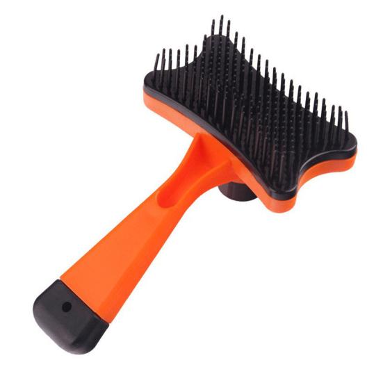 Self-cleaning Dog Grooming Brush, Pet Detangling Brush with Anti-Slip Handle, Pet Shedding Comb for Long Short Haired Cats Dogs Loose Fur Removal