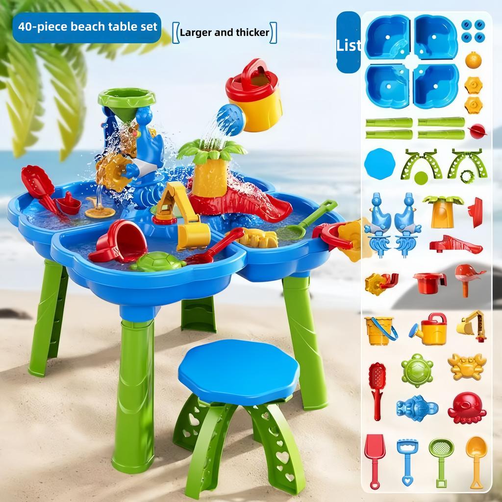 Kinder Strandtisch Wasserfall Spieltisch Wasserpark Wasserbecken Sandtisch Innen Außen Multifunktionales Strandspielzeug