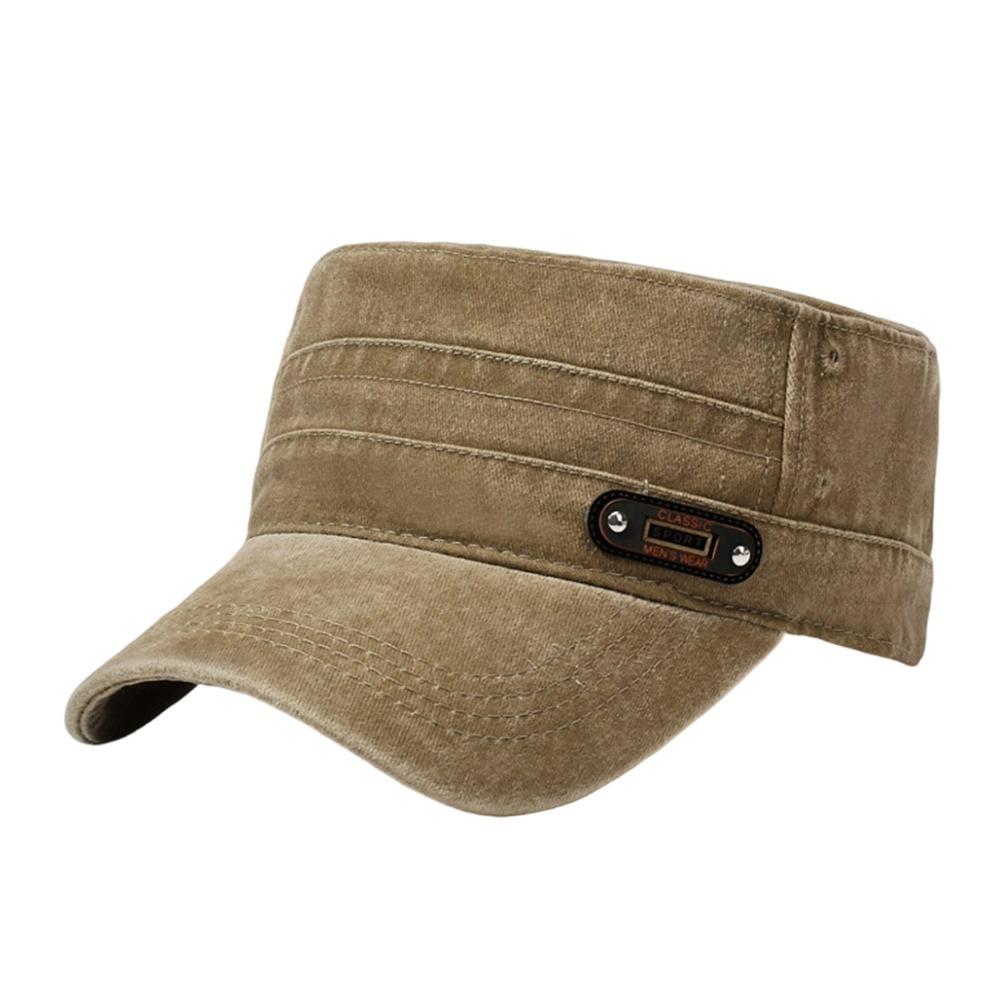 Fashion Anti-UV Fishing Hat Casual Retro Sun Hat Polyester Outdoor Sunscreen Flat Top Hat Men Women