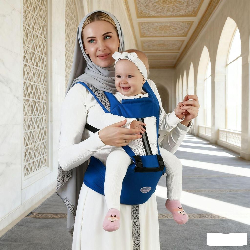 Four Seasons Double Shoulder Breathable Baby Carrier with Waist Stool