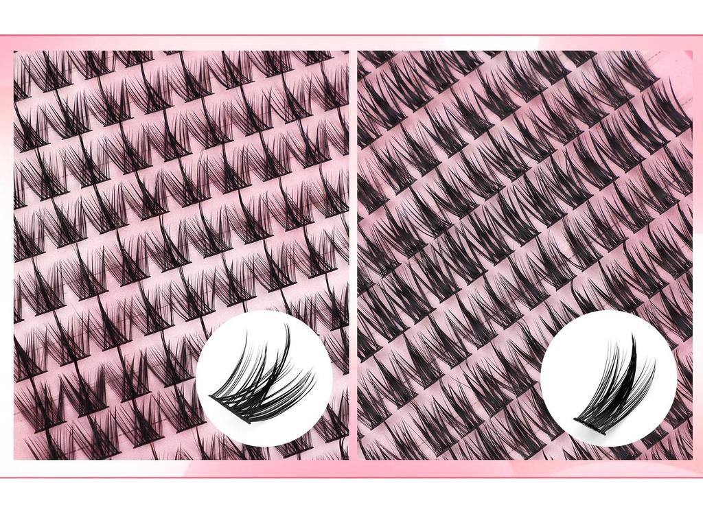 C-Kurve DIY Einzel-Cluster-Falsche-Wimpern-Set - 547 Segmentierte Cluster für dichte, geschwungene untere Wimpern