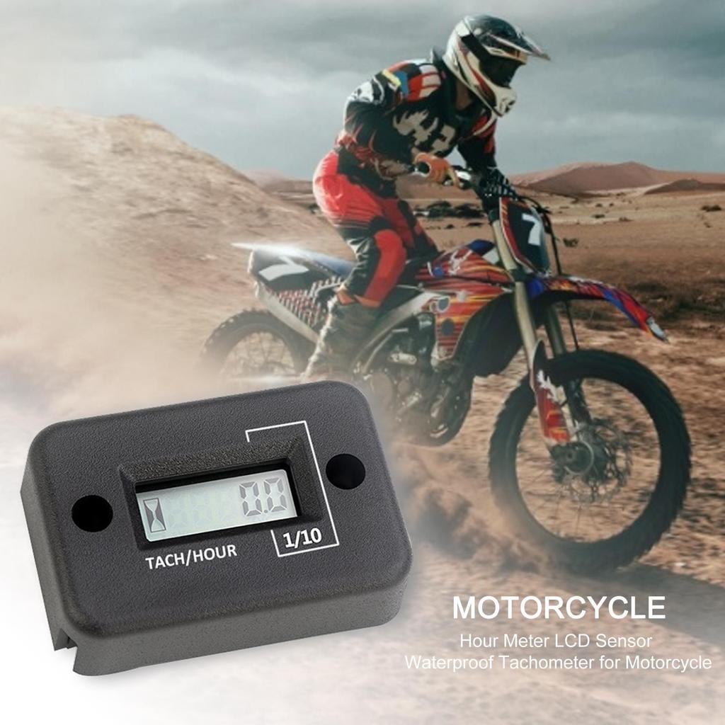 Tach Hour Meter RPM Gauge Tachometer Dash Motorcycle MX Enduro Dual