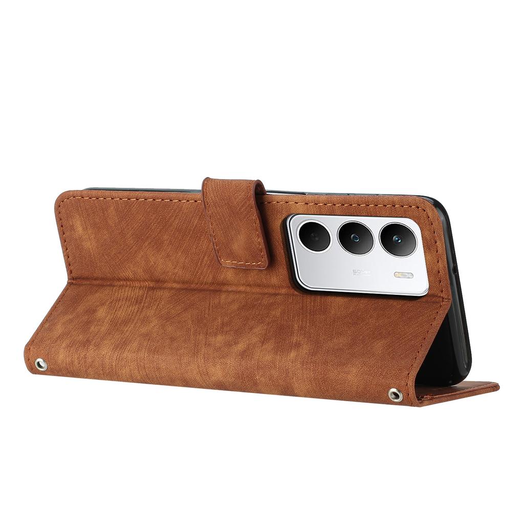 For Realme C71 4G Stand Case Imprinted Lines Leather Phone Cover