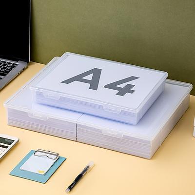 Plastic Storage Box For Office Supplies Large Capacity Transparent A4 Paper Storage Case Desktop Storage Organization
