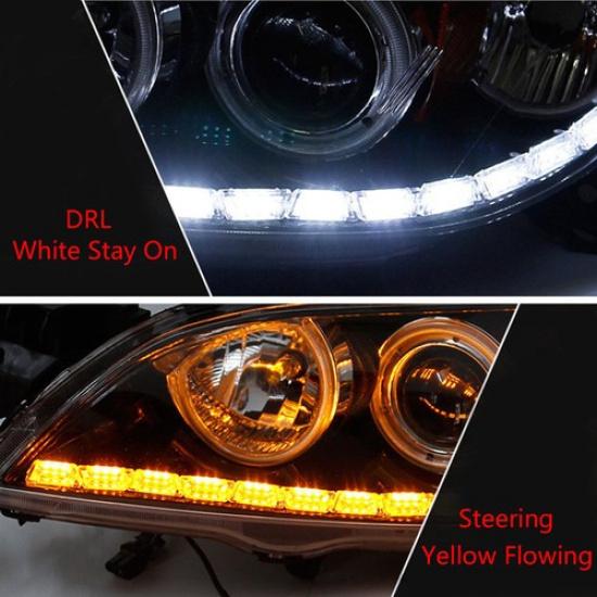 2X 14LED Switchback Car Flexible LED Strip Light DRL Sequential Turn Signal Lamp