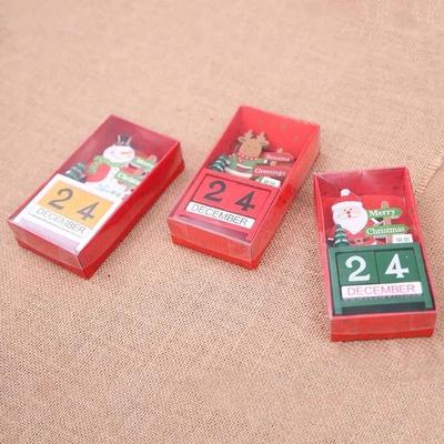 Advent Calendar Wooden Merry Christmas Ornaments Decorations for Home Xmas Table Decor New Year Cute Office Desk Accessories