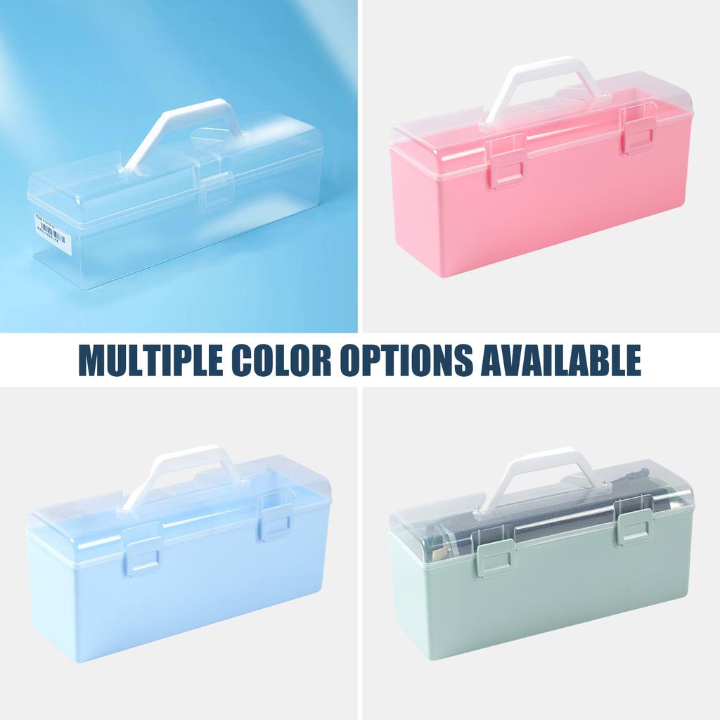 Plastic Paint Brush Holder with Handle Long Paint Brushes Container Calligraphy Brush Storage Box Drawing Tool